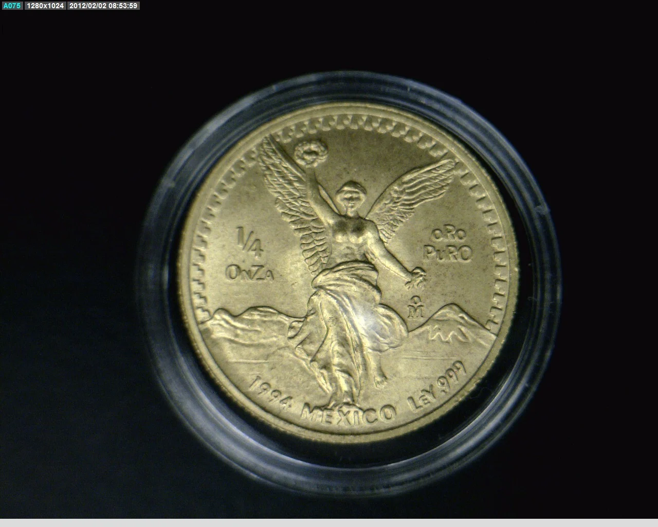 1/4 oz Libertad Oro 1994 · Inventario Banxico 17593 (reverso)