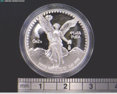 1/4 oz Libertad Plata 1992 · Inventario Banxico 17783 (reverso)