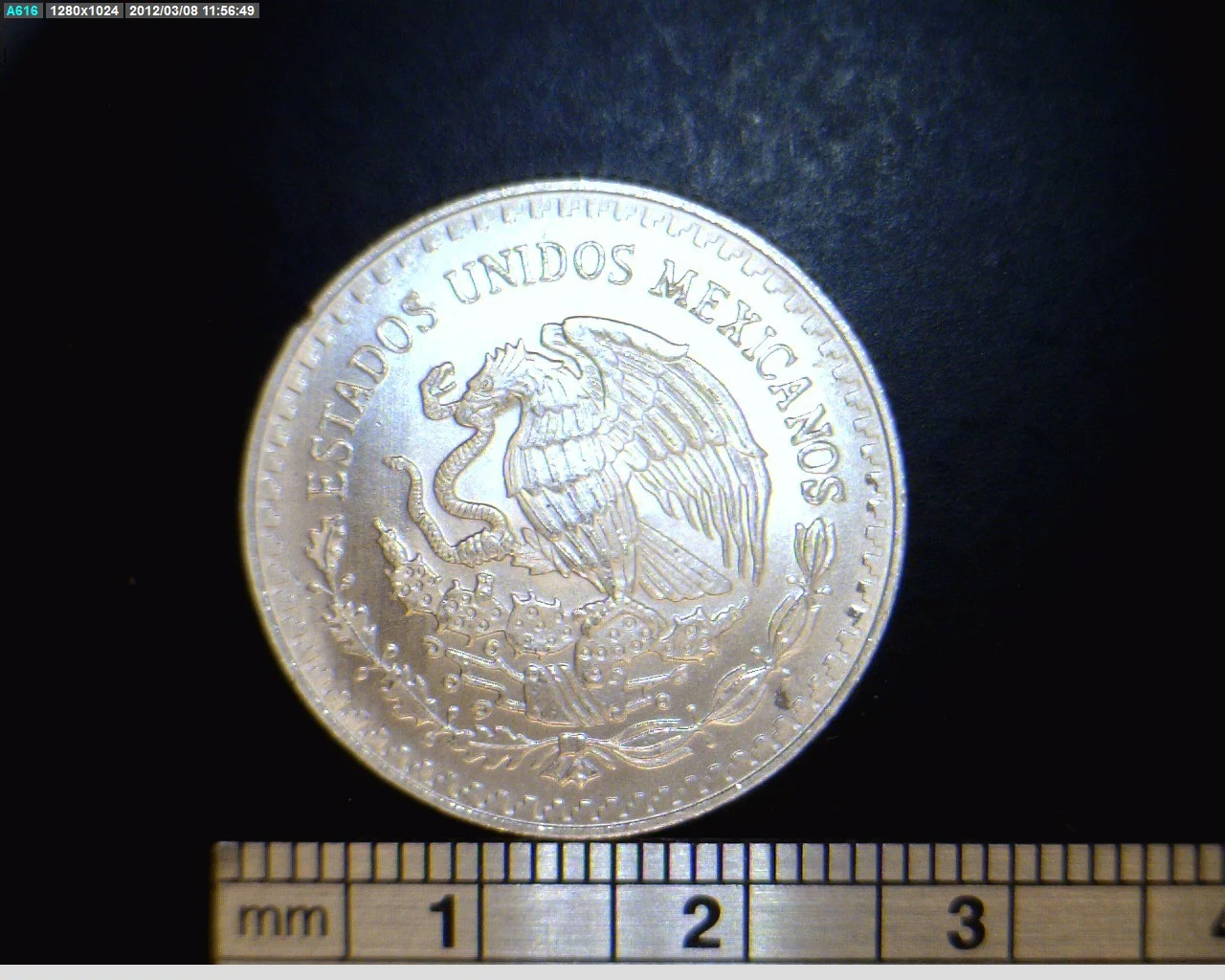1/4 oz Libertad Plata 1993 · Inventario Banxico 17728 (anverso)