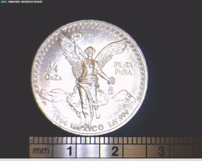 1/4 oz Libertad Plata 1994 · Inventario Banxico 17758 (reverso)
