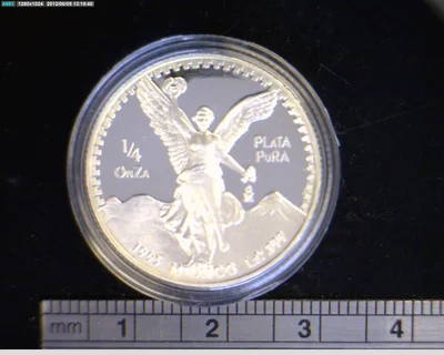1/4 oz Libertad Plata 1995 · Inventario Banxico 19191 (reverso)