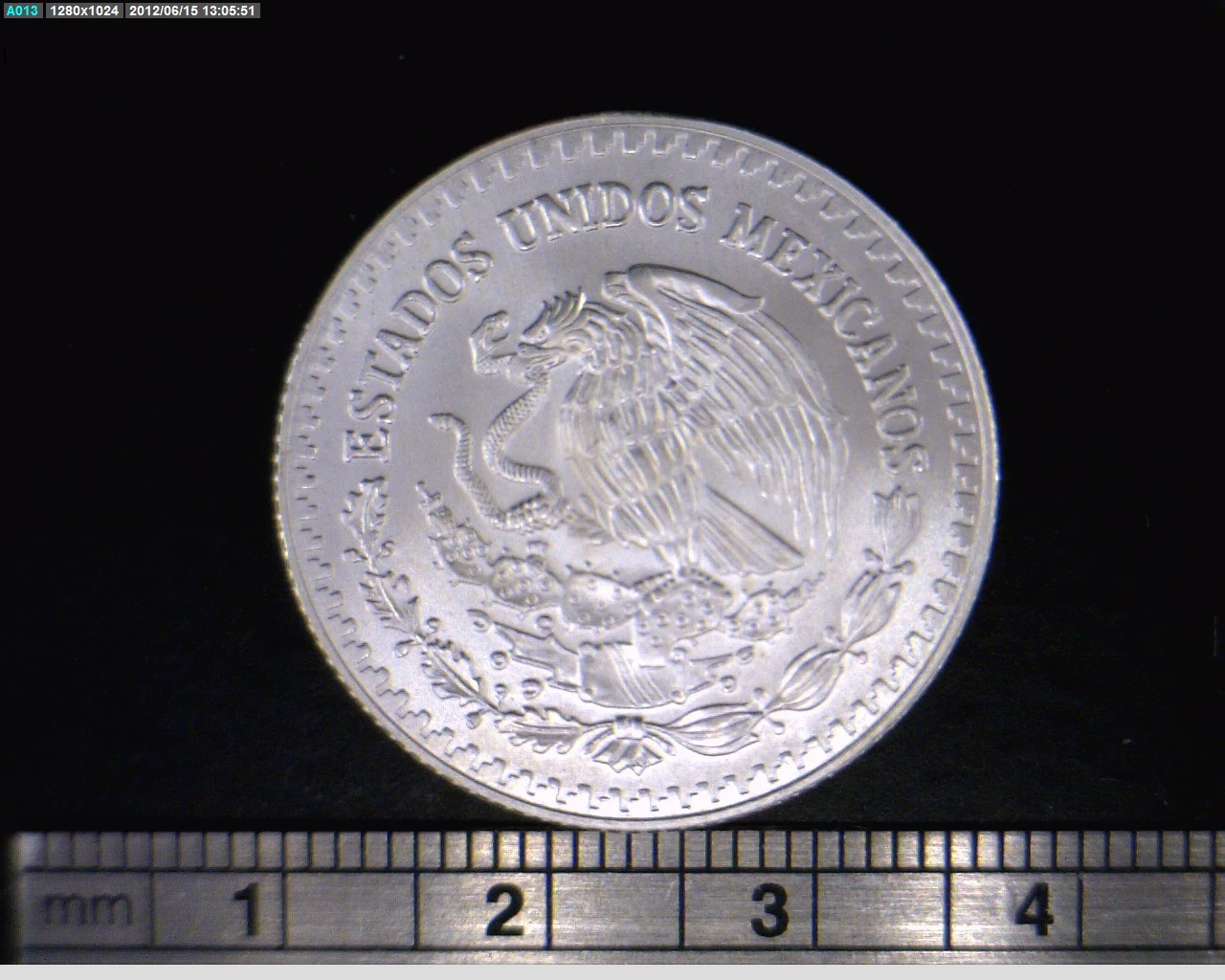 1/4 oz Libertad Plata 1996 · Inventario Banxico 19212 (anverso)