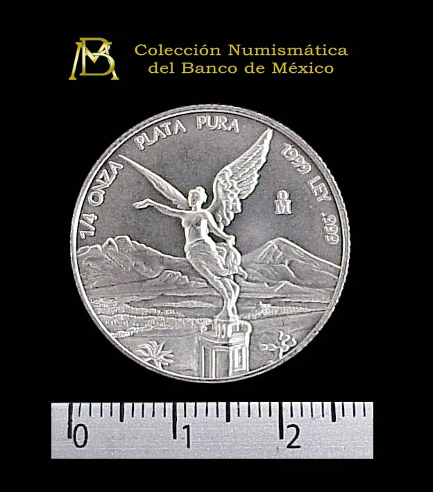 1/4 oz Libertad Plata 1999 · Inventario Banxico 20769 (reverso)
