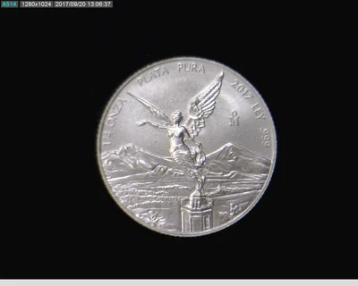 1/4 oz Libertad Plata 2017 · Inventario Banxico 23905 (reverso)