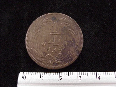 1/4 Reales Cobre Republica Mexic 1829 · Reverso