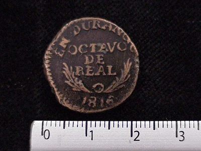 1/8 Reales Cobre Independencia 1816 · Reverso