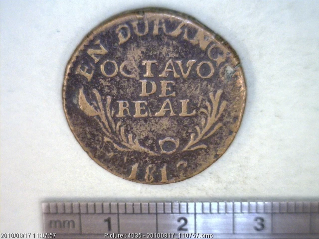1/8 Reales Cobre Independencia 1817 · Reverso