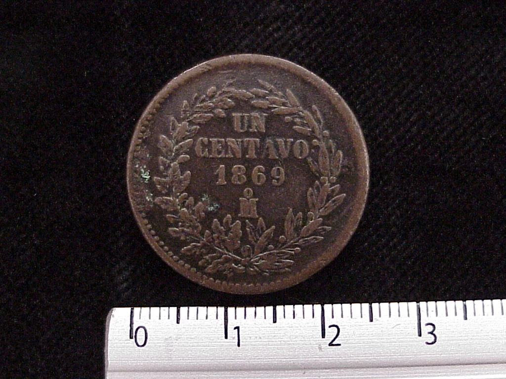 1 Centavo Decimal 1869 · Reverso