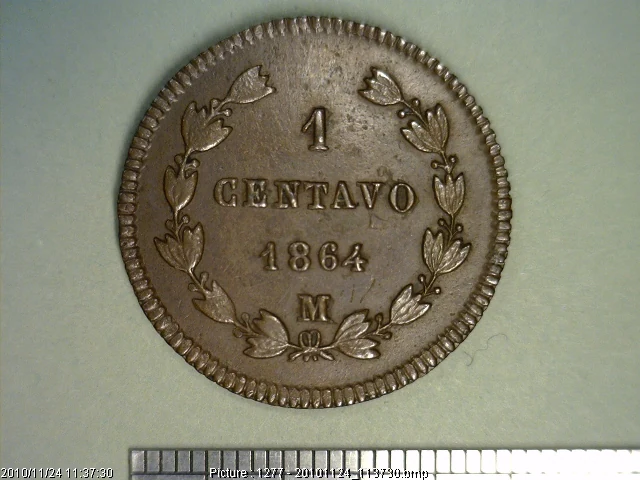 1 Centavos 1864 · Reverso