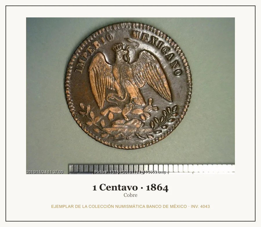 Moneda destacada de la serie Misc 1 Centavos Cobre Segundo Imperio