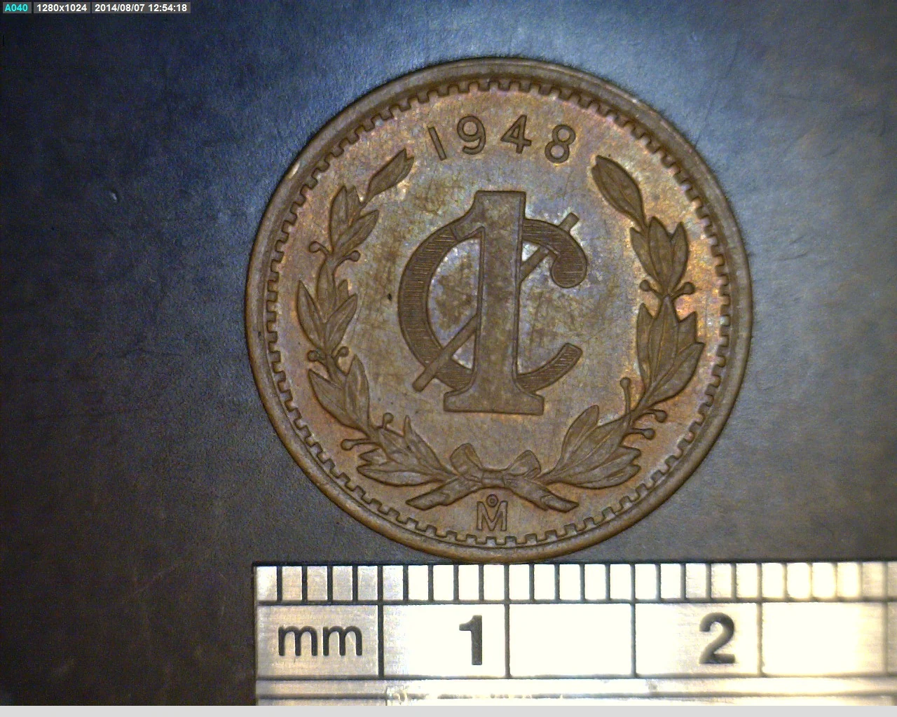 1 Centavos Cobre 1948 (reverso)