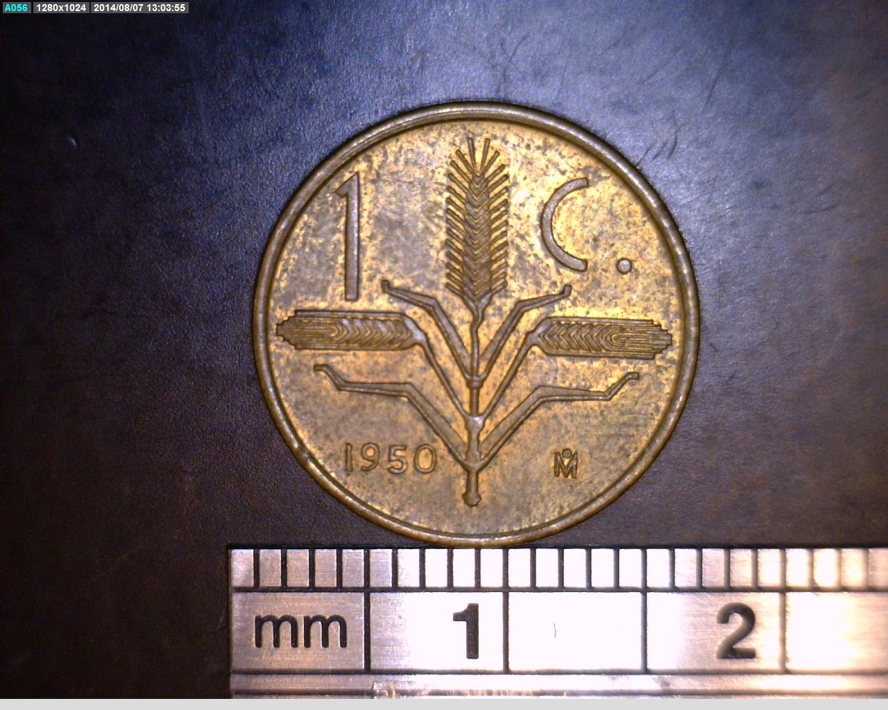 1 Centavos Cobre 1950 (reverso)
