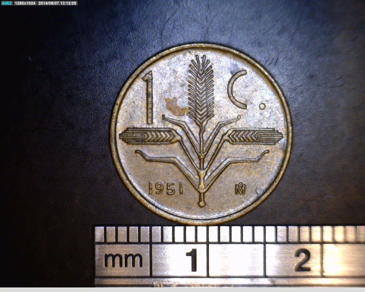 1 Centavos Cobre 1951 (reverso)