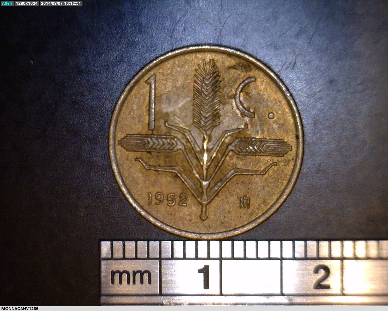 1 Centavos Cobre 1952 (reverso)