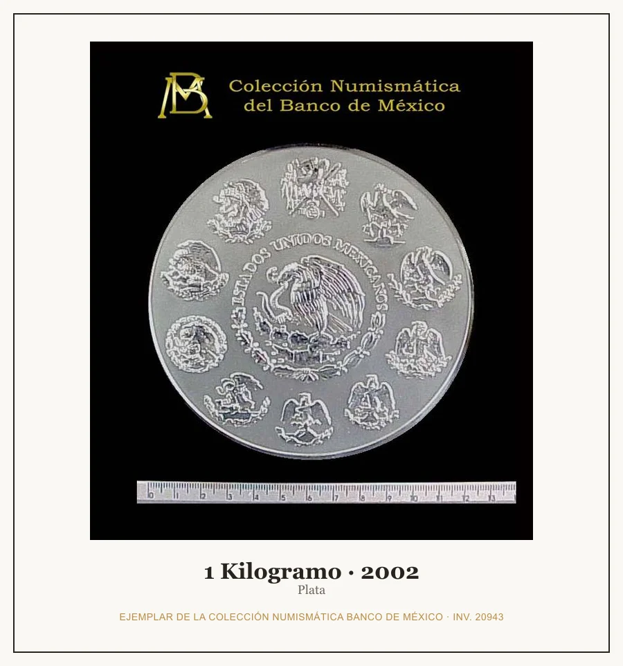 1 Kilogramo · 2002 — Ejemplar de la Colección Numismática Banco de México, inv. 20943
