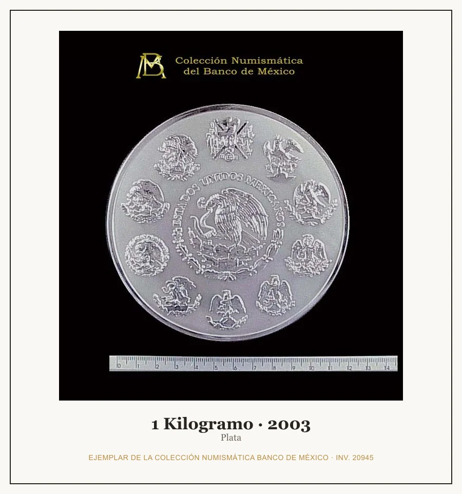 1 Kilogramo · 2003 — Ejemplar de la Colección Numismática Banco de México, inv. 20945