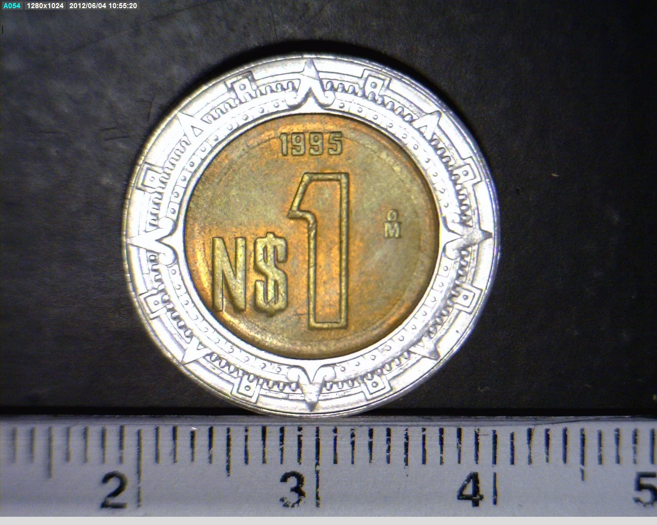 1 Bimetálica 1995 . Inventario Banxico 18990 (reverso)
