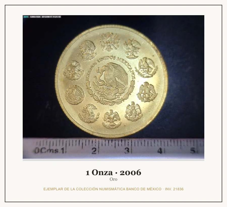1 Onza · 2006 — Ejemplar de la Colección Numismática Banco de México, inv. 21836