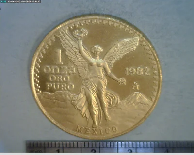 1 oz Libertad Oro 1982 · Inventario Banxico 16083 (reverso)