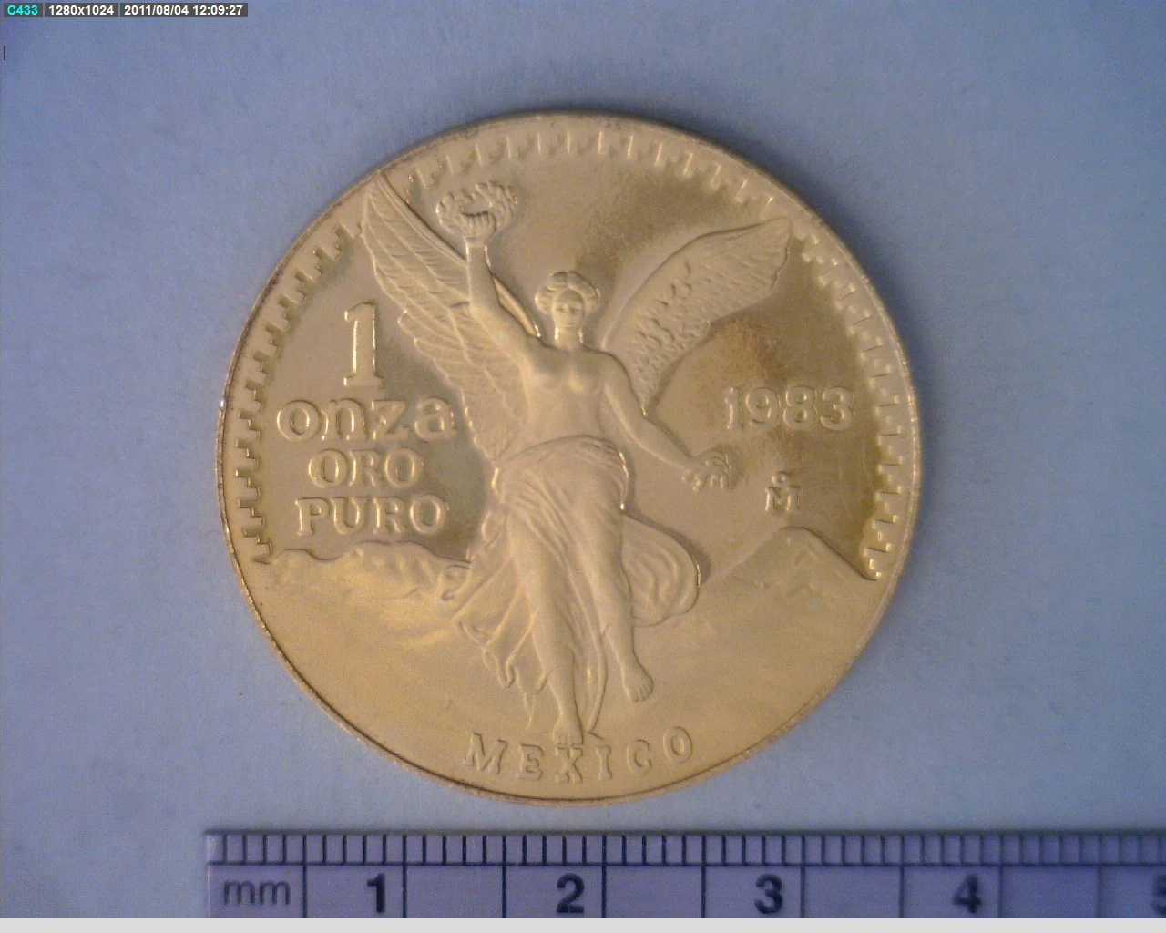 1 oz Libertad Oro 1983 · Inventario Banxico 16560 (reverso)