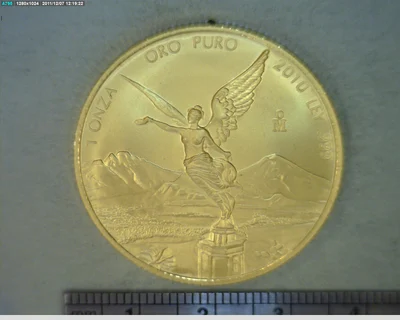 1 oz Libertad Oro 2010 · Inventario Banxico 22678 (reverso)