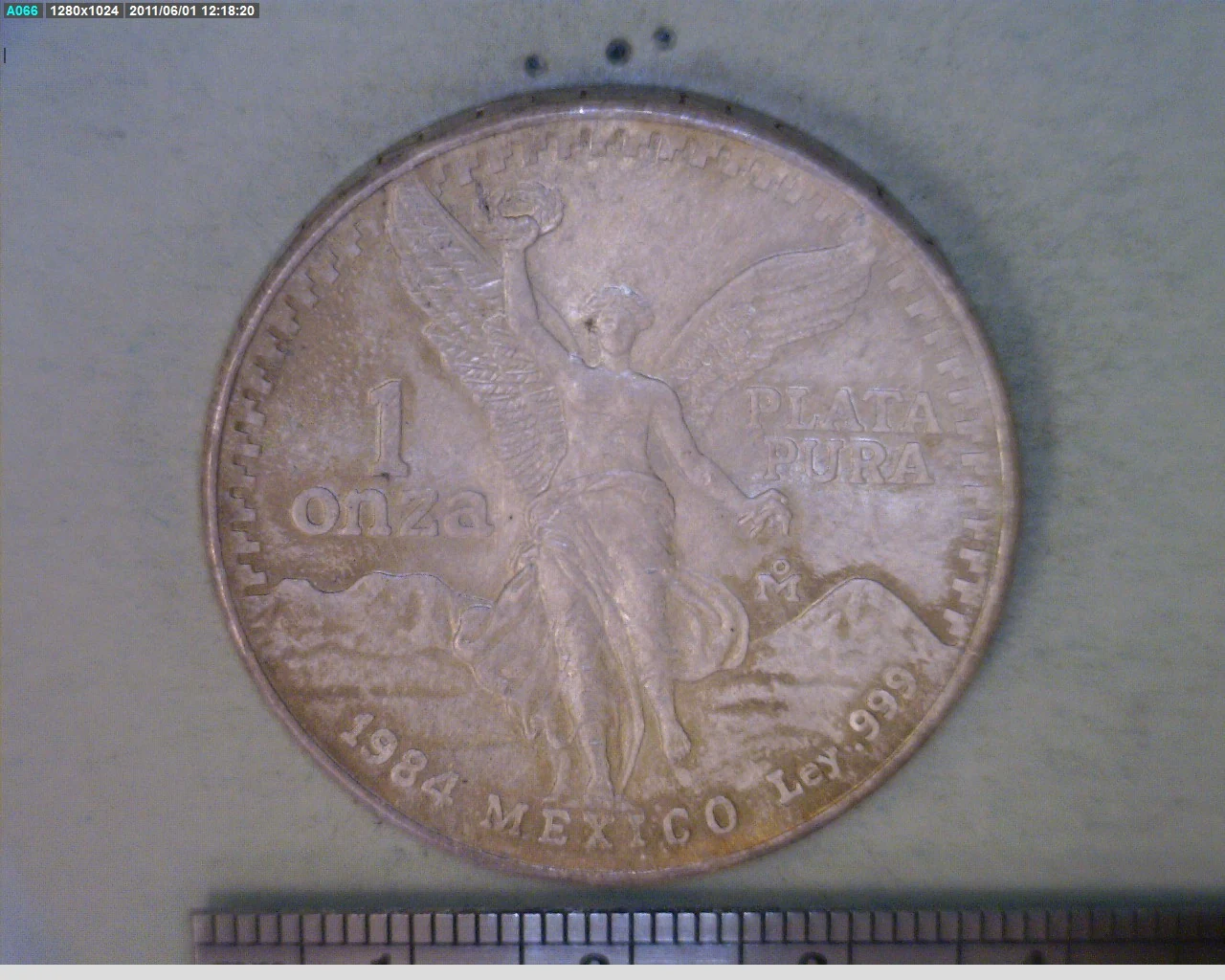1 oz Libertad Plata 1984 · Inventario Banxico 16027 (reverso)