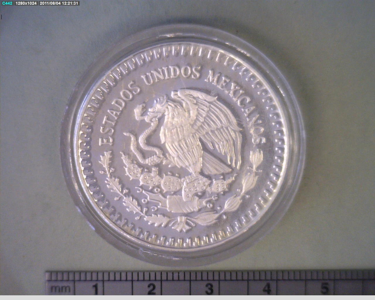 1 oz Libertad Plata 1987 · Inventario Banxico 16565 (anverso)