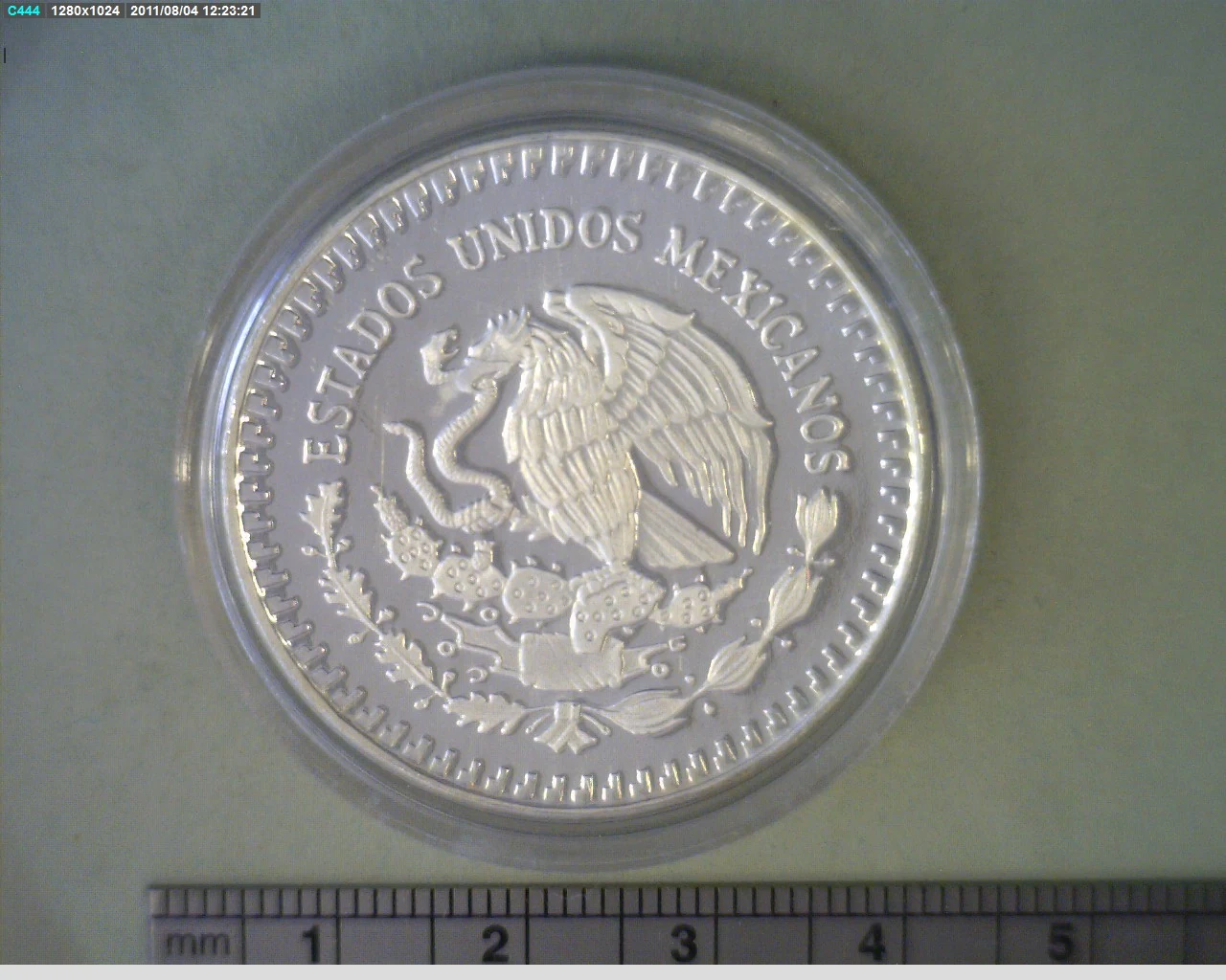 1 oz Libertad Plata 1987 · Inventario Banxico 16566 (anverso)