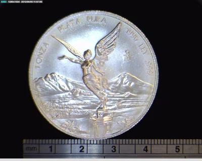 1 oz Libertad Plata 1996 · Inventario Banxico 19205 (reverso)