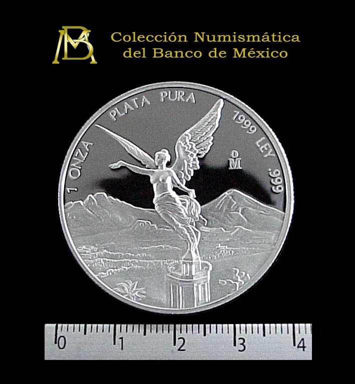 1 oz Libertad Plata 1999 · Inventario Banxico 20895 (reverso)
