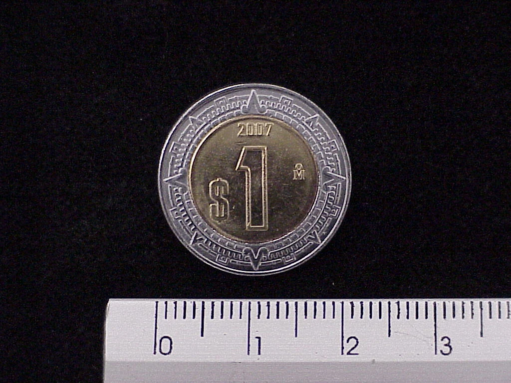 1 Bimetálica 2007 . Inventario Banxico 16988 (reverso)