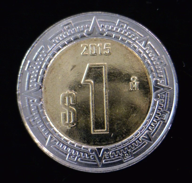 1 Bimetálica 2015 . Inventario Banxico 23596 (reverso)