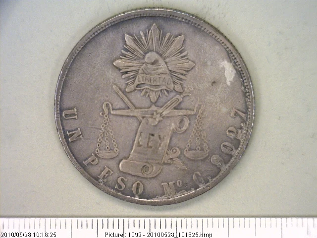 1 Peso Decimal 1869 · Reverso