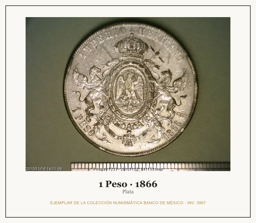 Moneda destacada de la serie Misc 1 Pesos Plata Segundo Imperio