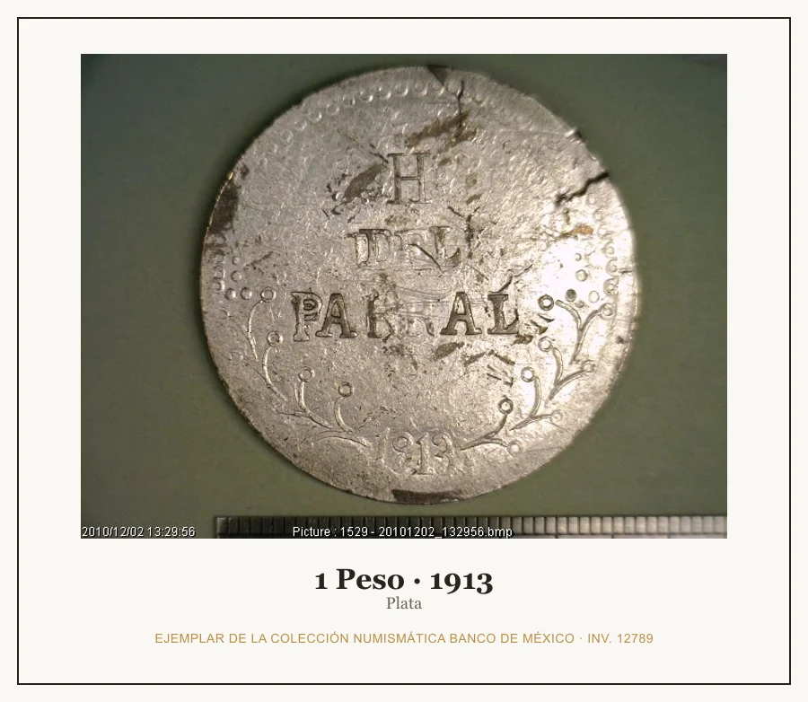 Moneda destacada de la serie Misc 1 Pesos Plata Revolucion Mexi