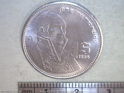 1 Peso Acero inoxidable · Acuñada en San Luis Potosí · 1984