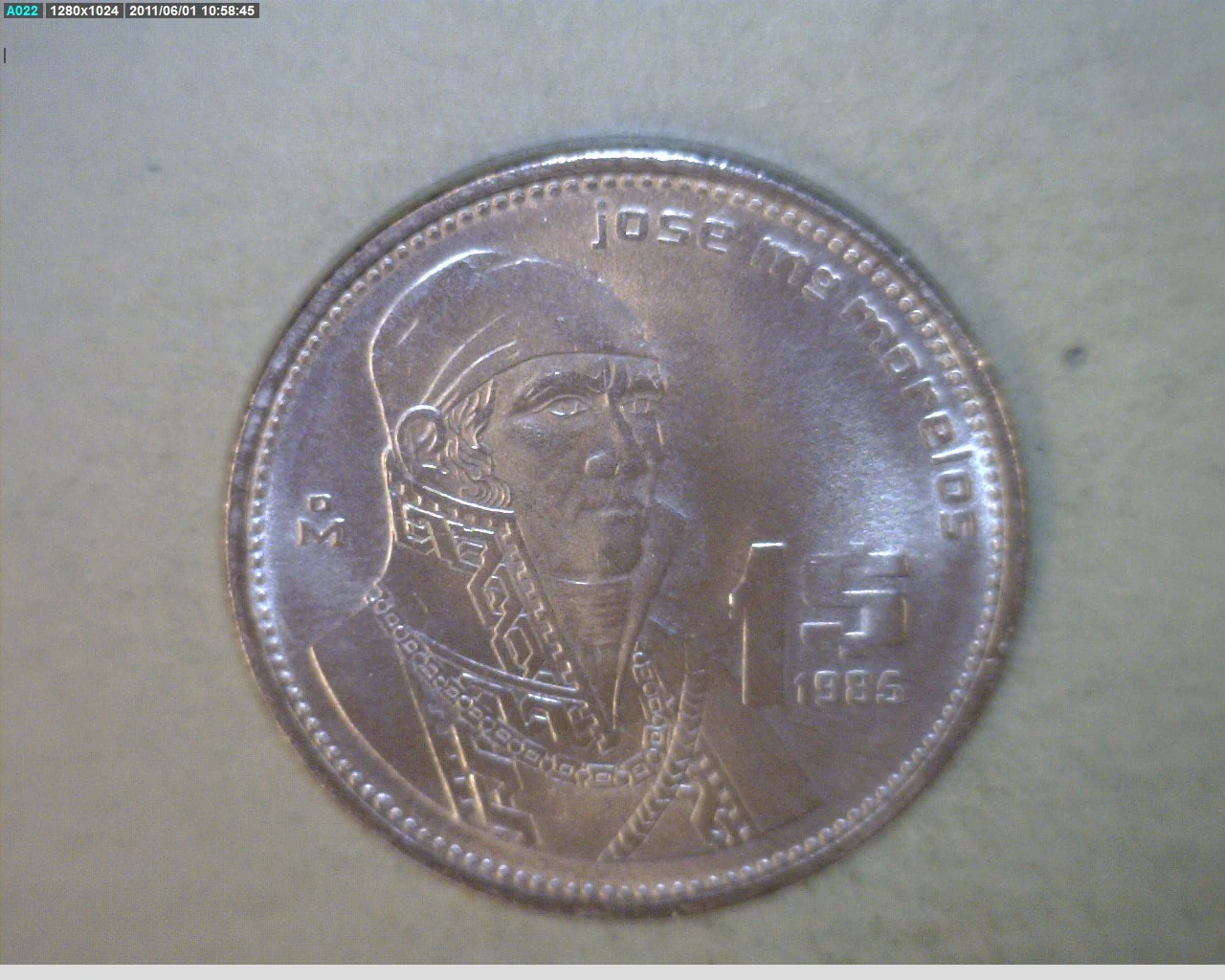 1 Peso 1985 · Reverso