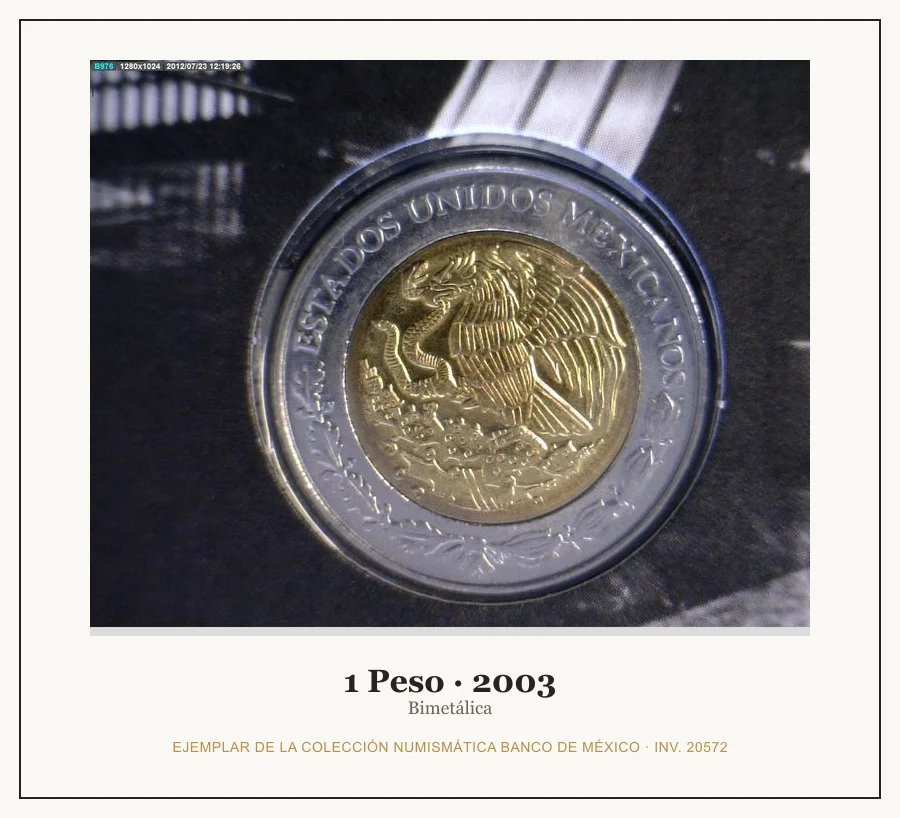 Moneda destacada de la serie Conmem 1 Pesos Cartera