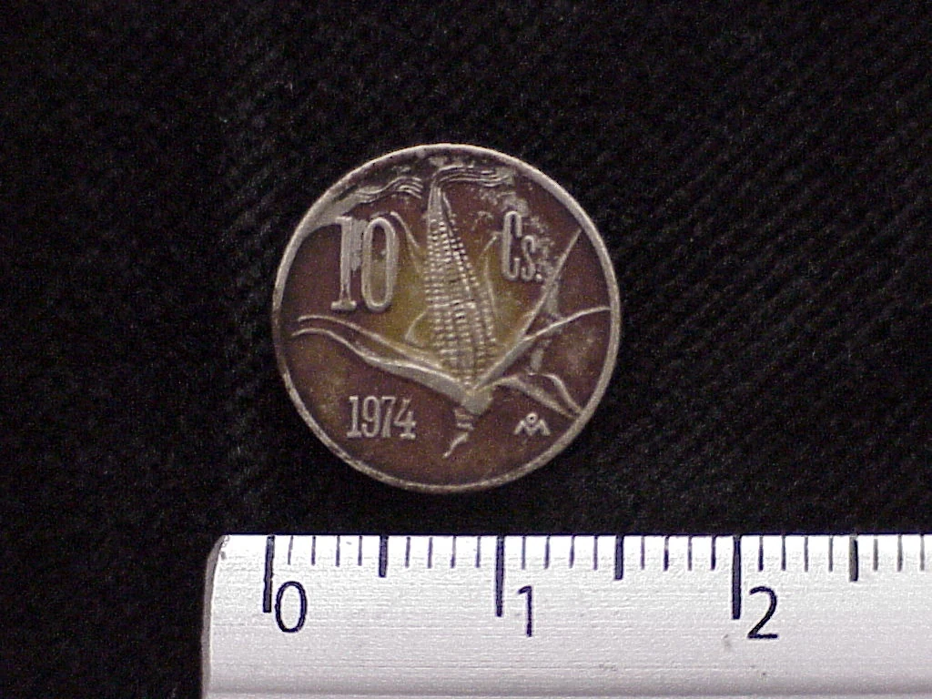 10 Cuproníquel 1974 . Inventario Banxico 12264 (reverso)