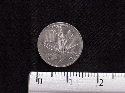 10 Cuproníquel 1976 . Inventario Banxico 12270 (reverso)