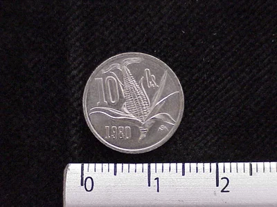 10 Cuproníquel 1980 . Inventario Banxico 12292 (reverso)