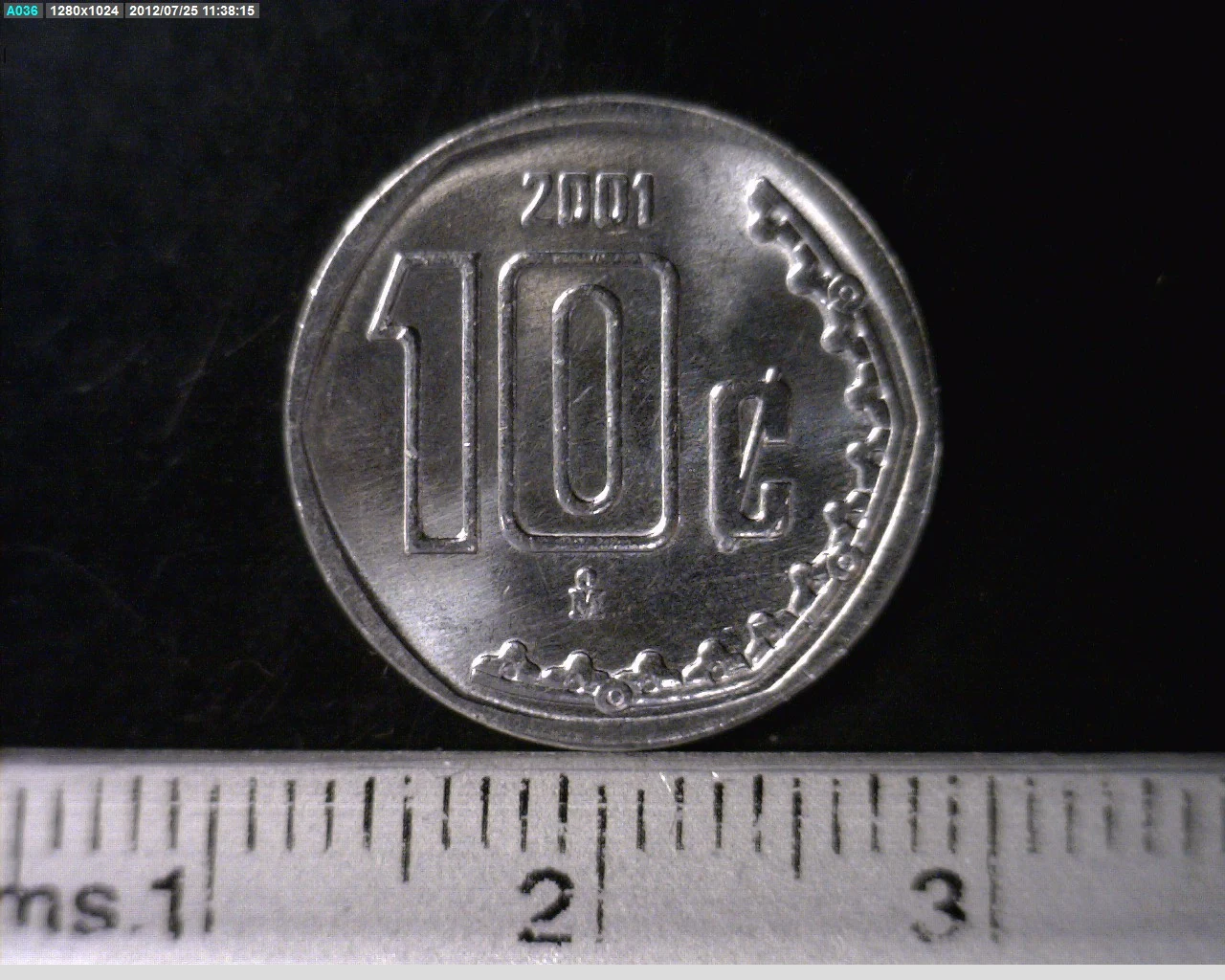 10 Centavos Acero inoxidable 2001 · Reverso