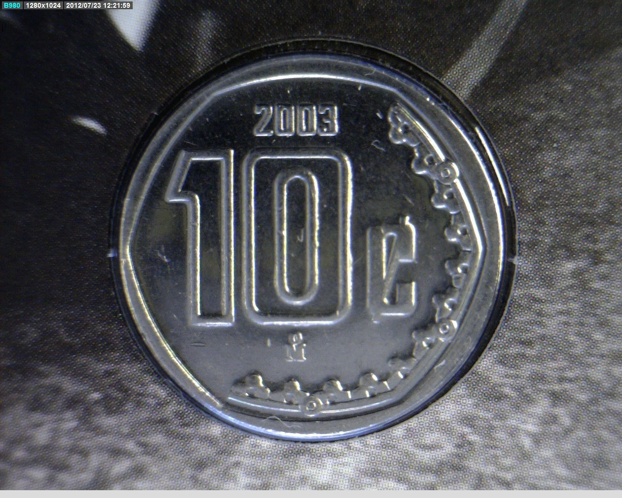10 Centavos Acero inoxidable 2003 · Reverso