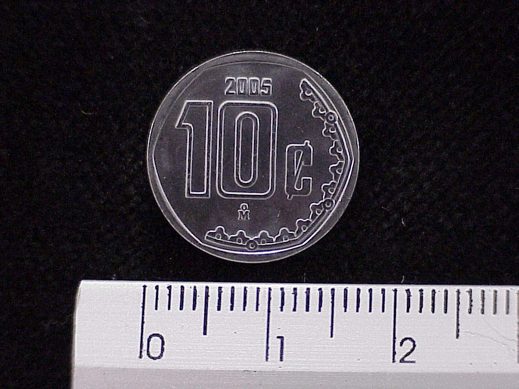 10 Centavos Acero inoxidable 2005 · Reverso