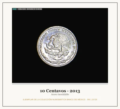 10 Centavos · 2013 — Ejemplar de la Colección Numismática Banco de México, inv. 23129