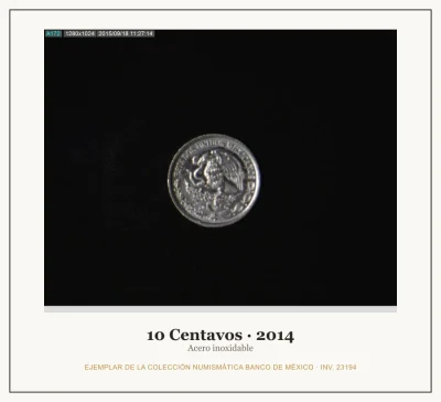 10 Centavos · 2014 — Ejemplar de la Colección Numismática Banco de México, inv. 23194