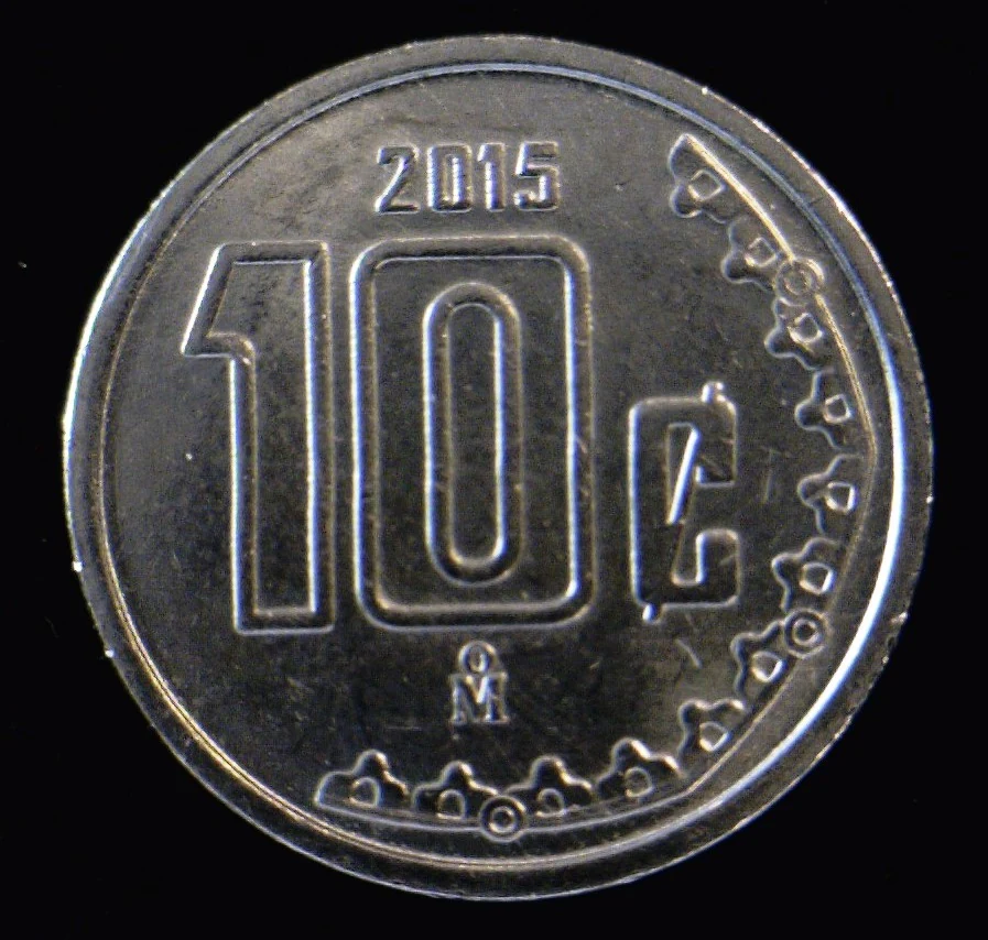 10 Acero inoxidable 2015 . Inventario Banxico 23611 (reverso)
