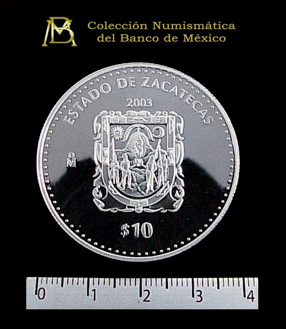 10 Pesos 180 Aniversario Dela Unión de los Estados de la República en 2003 · Reverso