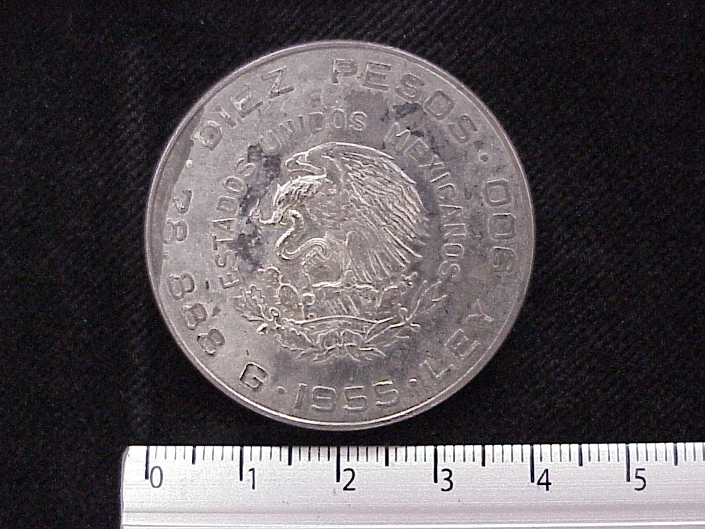 10 Pesos Plata 1955 (anverso)