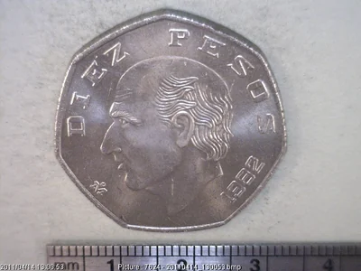 10 Pesos Cuproníquel 1982